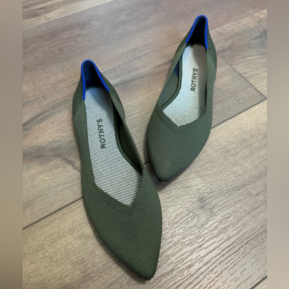 Rothy’s Green Point Toe Flats Size 8.5